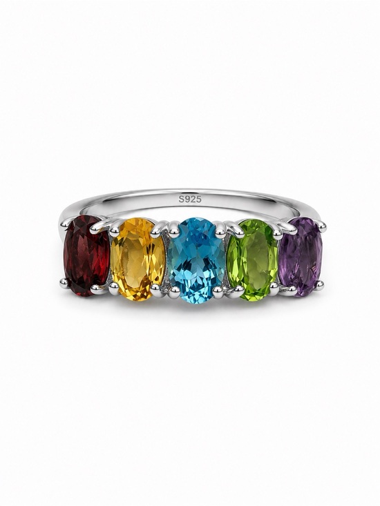 Venus and Vulcan Jewelry - #R11 Rainbow Row Ring